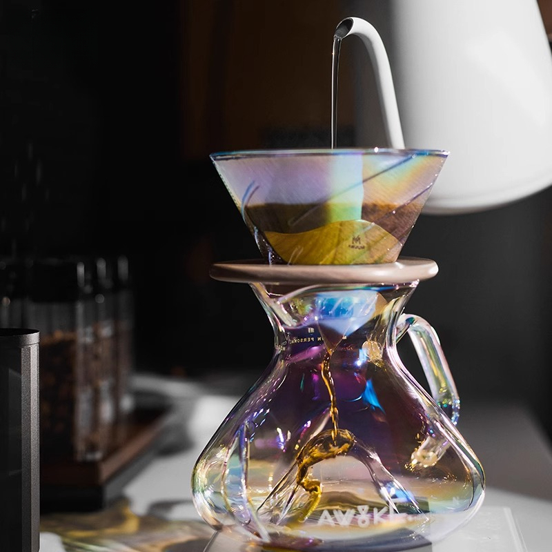 Coffee Equipment Pour Over - Glazen koffiekan met V60-dripper, filterpapieren en